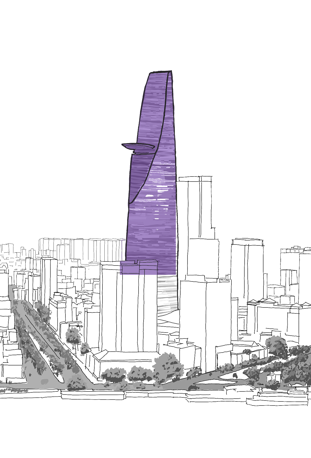 Bitexco tower and Ho Chi Minh City skyline